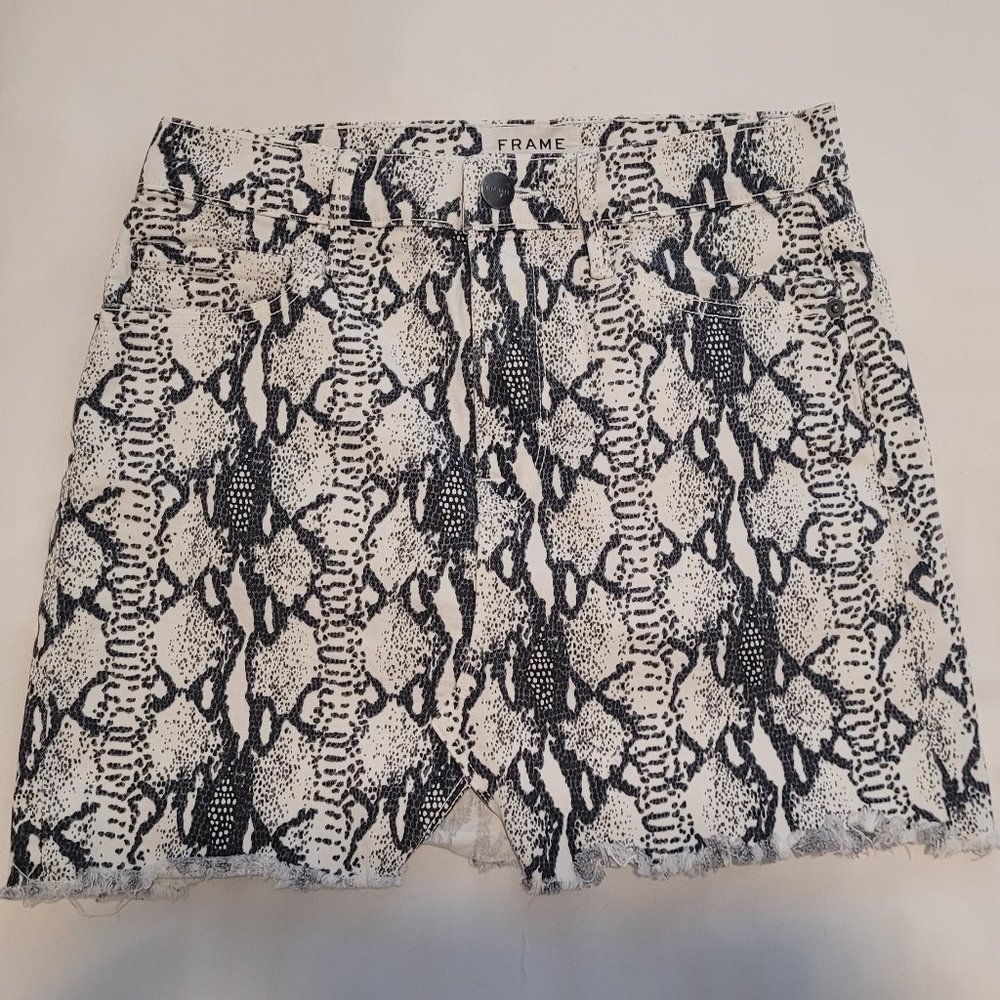 Denim Snakeskin Shorts by Frame Denim